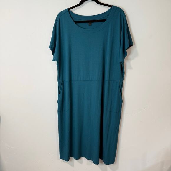 J. Jill Wearever Collection Womens Dress Short Sleeve Knee Length Jersey Stretch - Picture 1 of 7